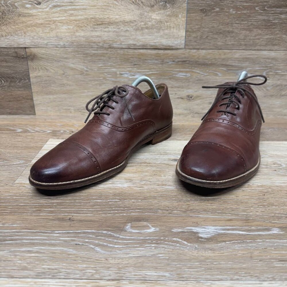 Cole Haan Cambridge Brown Leather Cap Toe Dress Shoes Men's Size 9.5